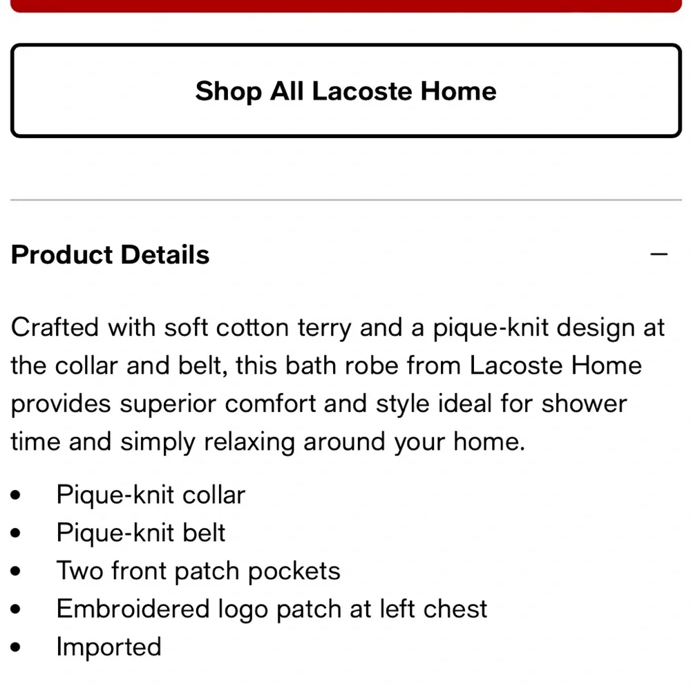 Lacoste Pink Terry Cotton Robe – Women’s Bathrobe – Soft Spa Lounge Wear - Picture 2 of 3